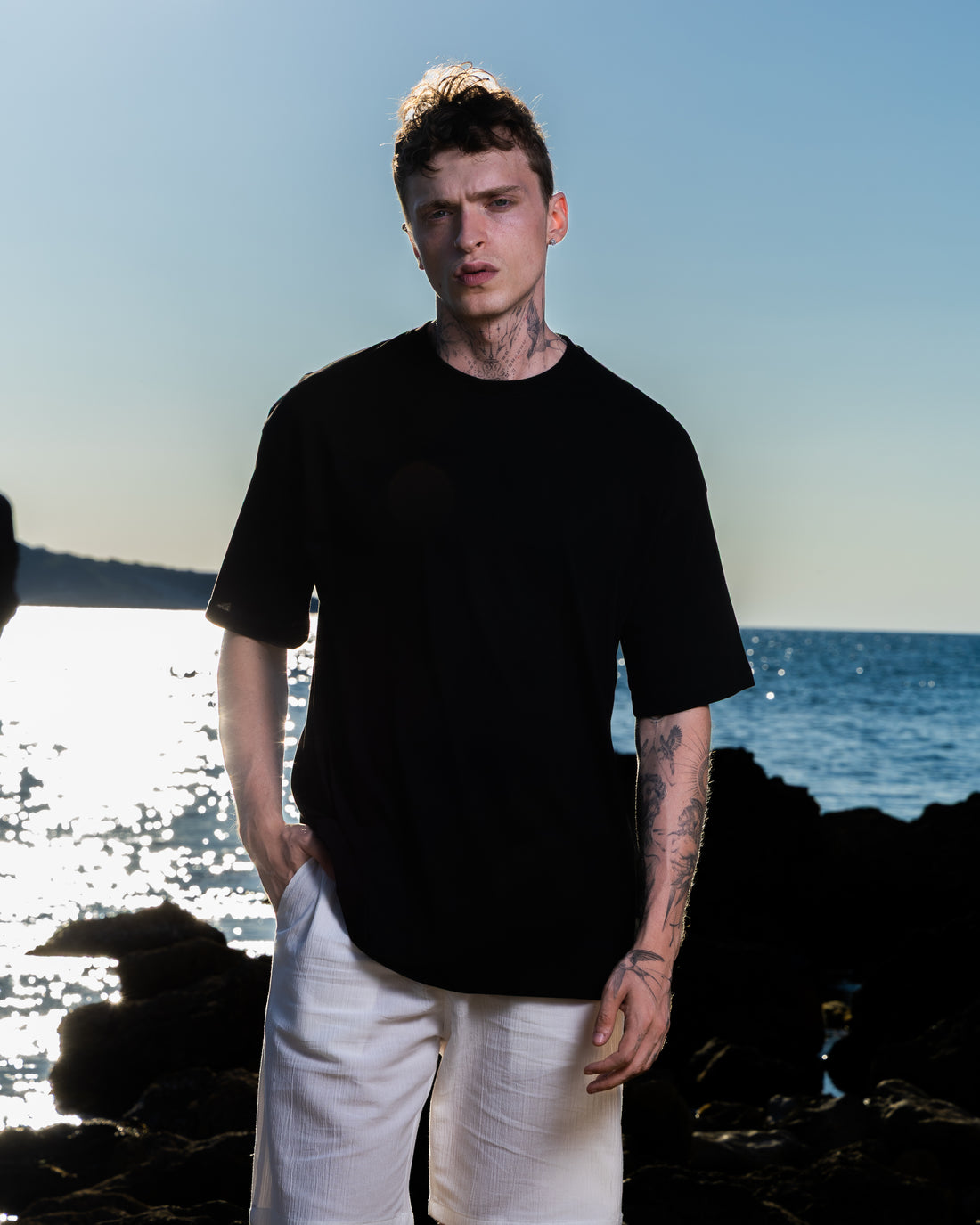 %100 Pamuk Overfit Erkek Basic T-shirt, Erkek Sade Tişört