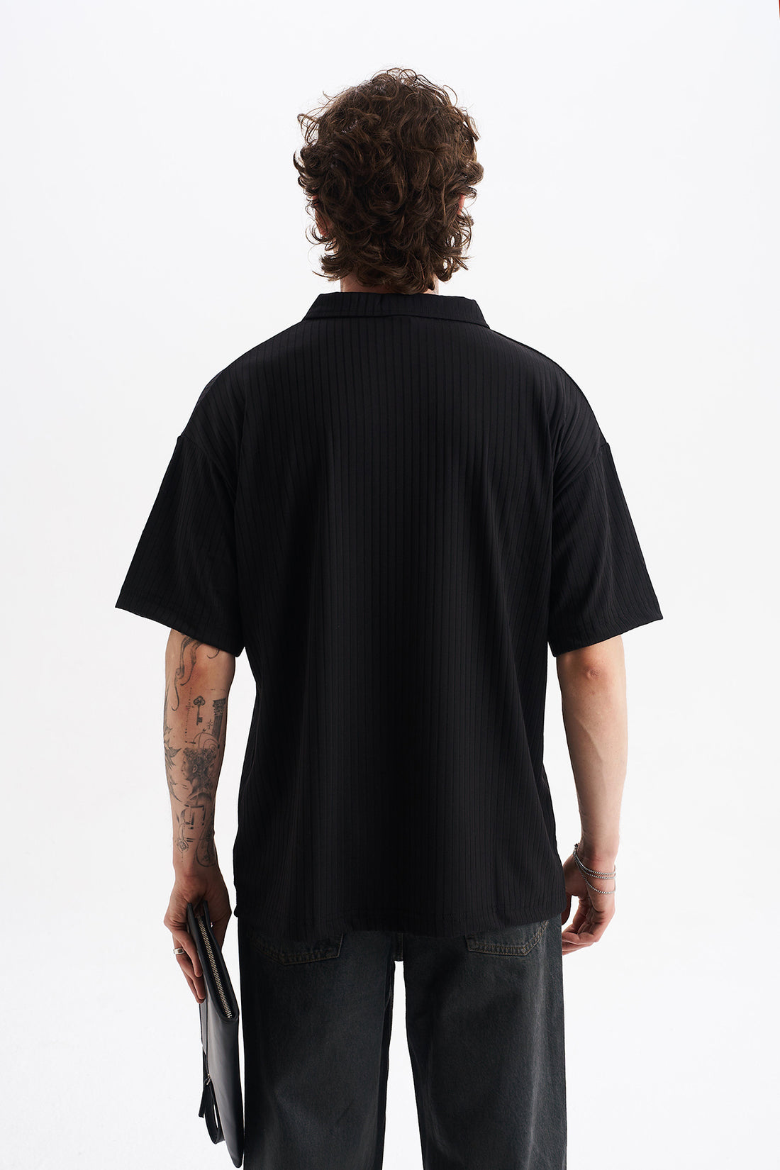 Kalın Örgülü Fitilli Kumaş, Erkek Armut Polo Yaka Tişört, Men's Polo Neck T-Shirt