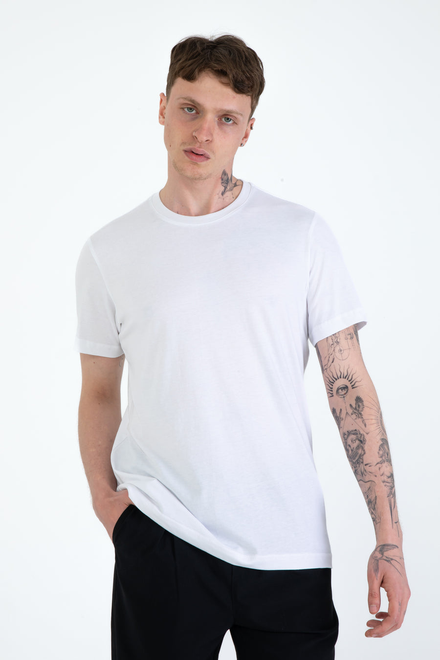 %100 Pamuk Regular Fit Erkek Basic T-shirt, Erkek Sade Tişört