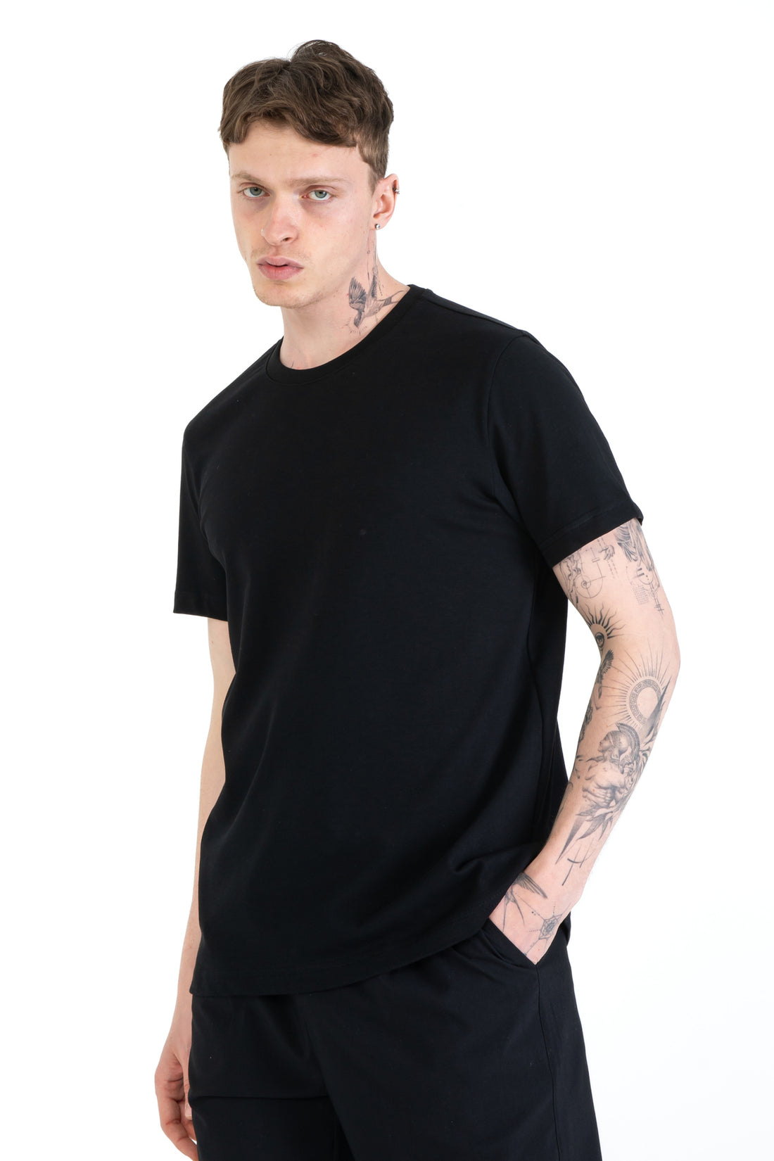 %100 Pamuk Regular Fit Erkek Basic T-shirt, Erkek Sade Tişört