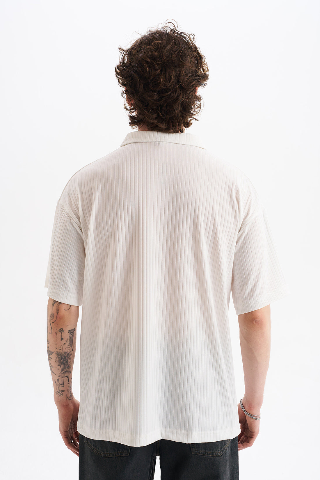 Kalın Örgülü Fitilli Kumaş, Erkek Armut Polo Yaka Tişört, Men's Polo Neck T-Shirt