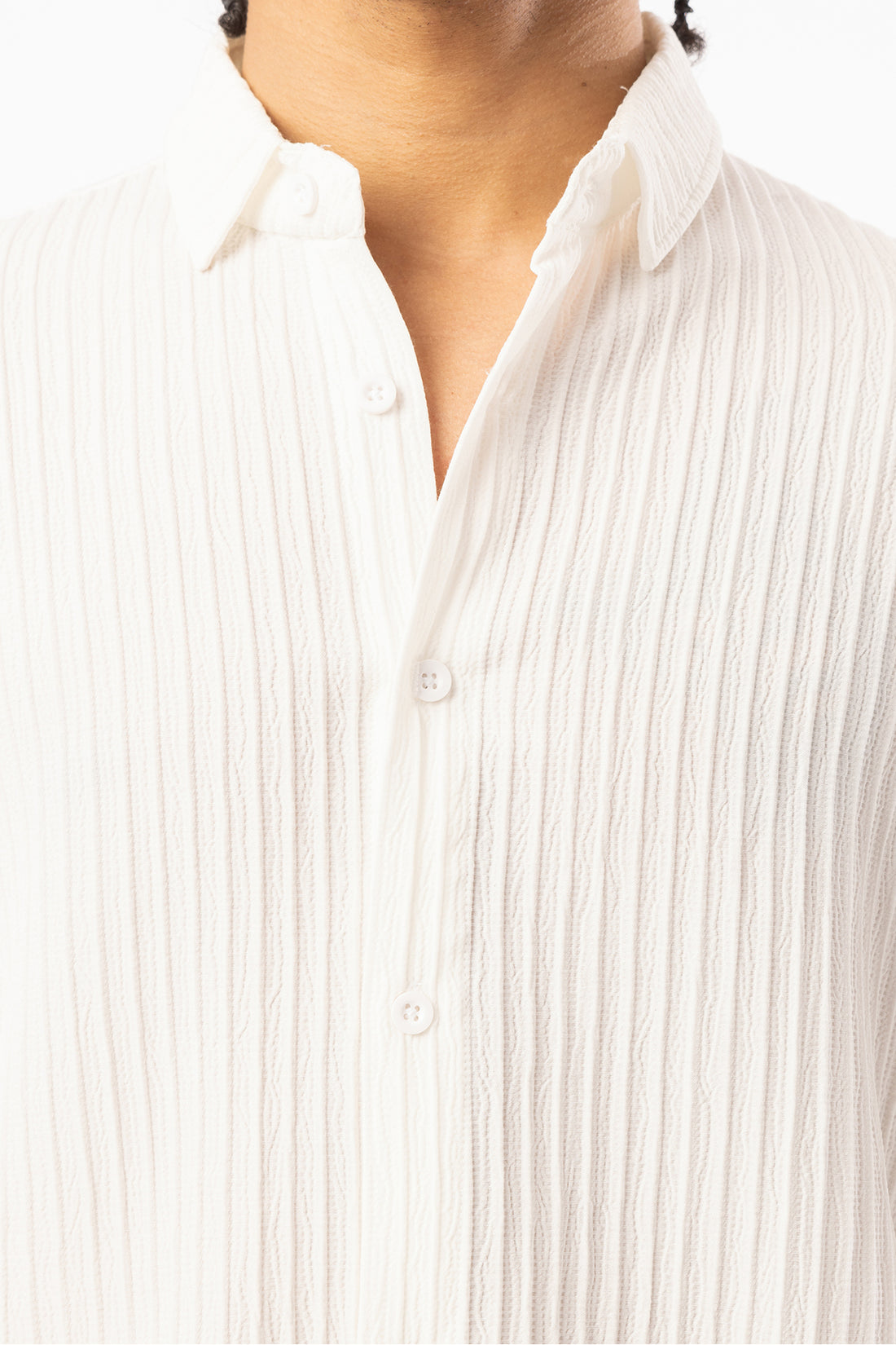 Kalın Örgülü Fitilli Kumaş Erkek Uzun Kollu Gömlek, Men's Long Sleeve Shirt