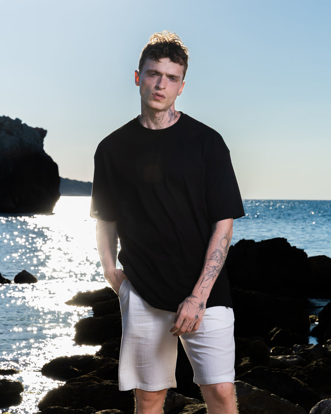 %100 Pamuk Overfit Erkek Basic T-shirt, Erkek Sade Tişört