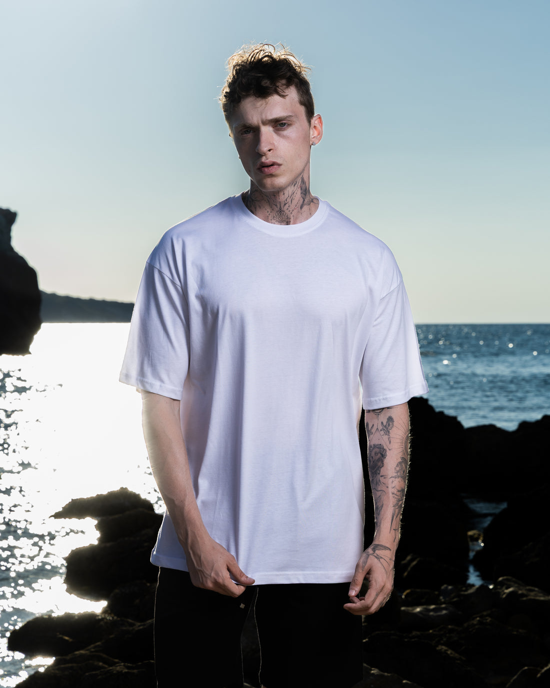 %100 Pamuk Overfit Erkek Basic T-shirt, Erkek Sade Tişört