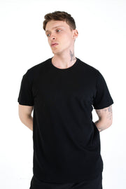 %100 Pamuk Regular Fit Erkek Basic T-shirt, Erkek Sade Tişört | Renk: Siyah