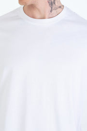 %100 Pamuk Overfit Erkek Basic T-shirt, Erkek Sade Tişört | Renk: Beyaz