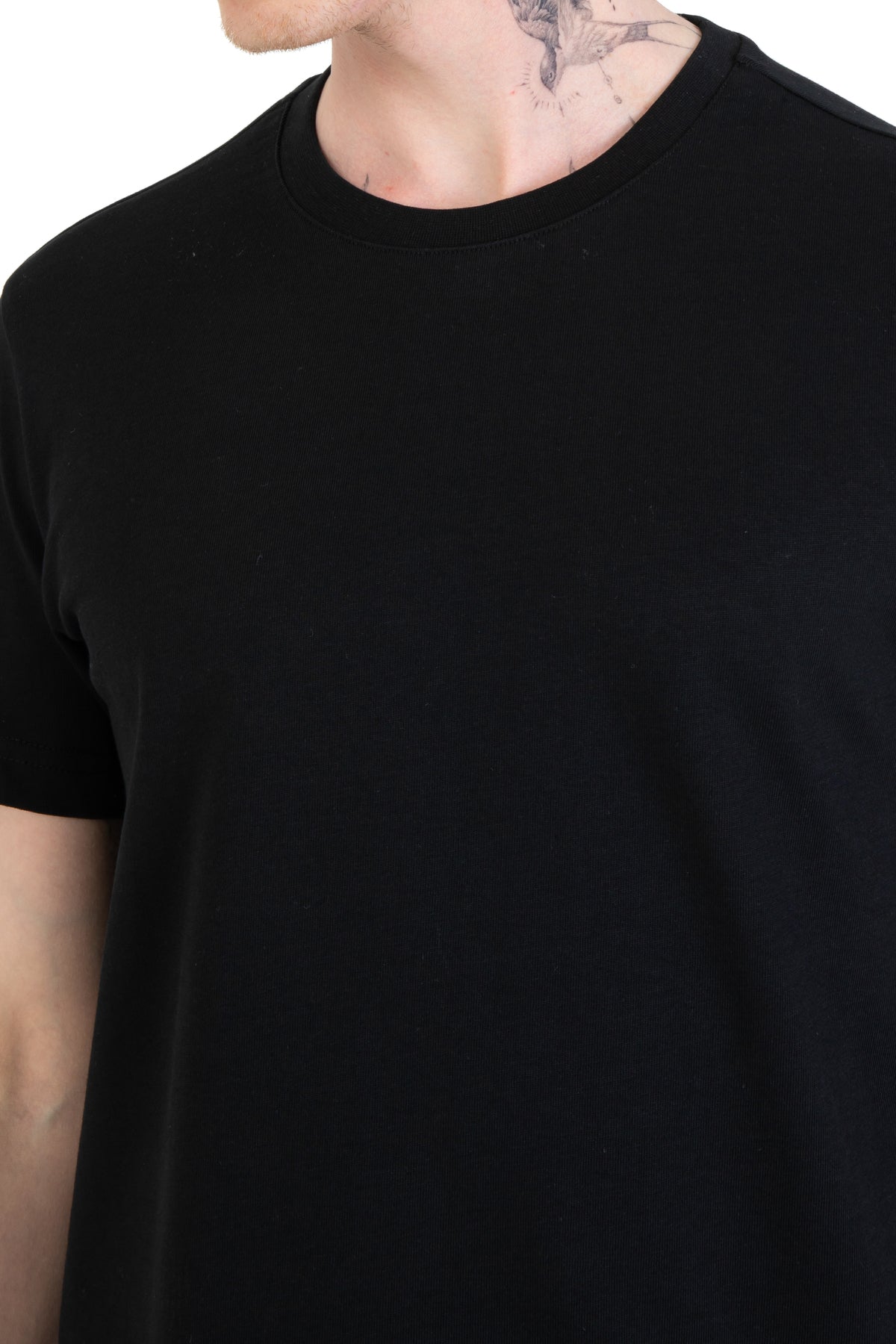 %100 Pamuk Regular Fit Erkek Basic T-shirt, Erkek Sade Tişört | Renk: Siyah