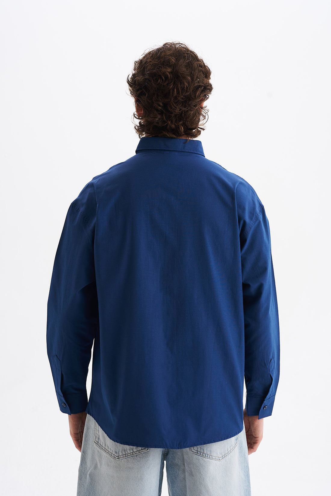Poplin Kumaş, Rahat Kalıp Düşük Omuz, Erkek Sade Gömlek, Men's Plain Shirt
