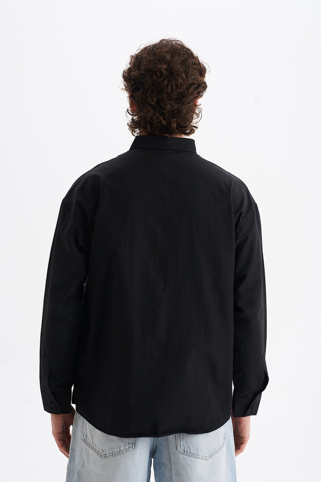 Poplin Kumaş, Rahat Kalıp Düşük Omuz, Erkek Sade Gömlek, Men's Plain Shirt