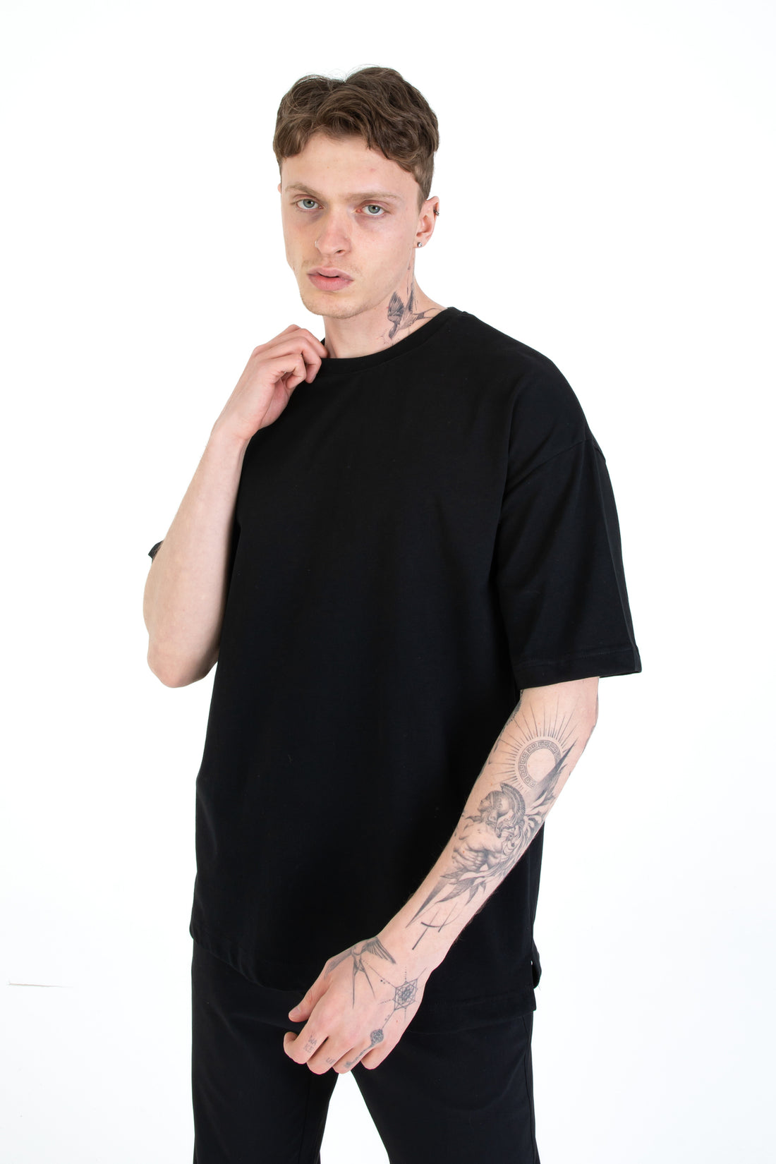 %100 Pamuk Overfit Erkek Basic T-shirt, Erkek Sade Tişört