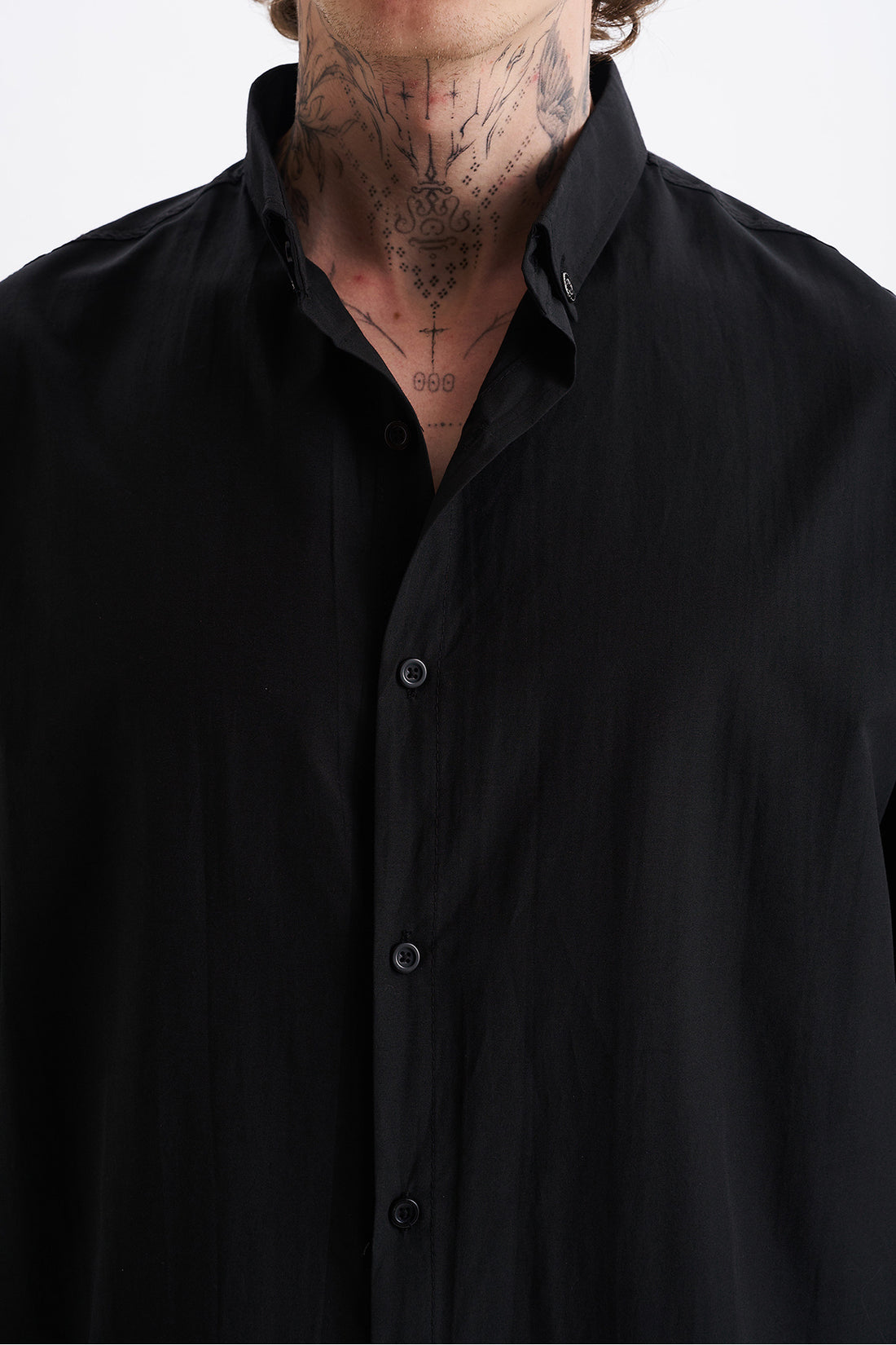 Poplin Kumaş, Rahat Kalıp Düşük Omuz, Erkek Sade Gömlek, Men's Plain Shirt