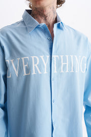 Poplin Kumaş, Rahat Kalıp Düşük Omuz, Erkek EVERYTHING Baskılı Gömlek, Men's Shirt | Renk: Çok Renkli