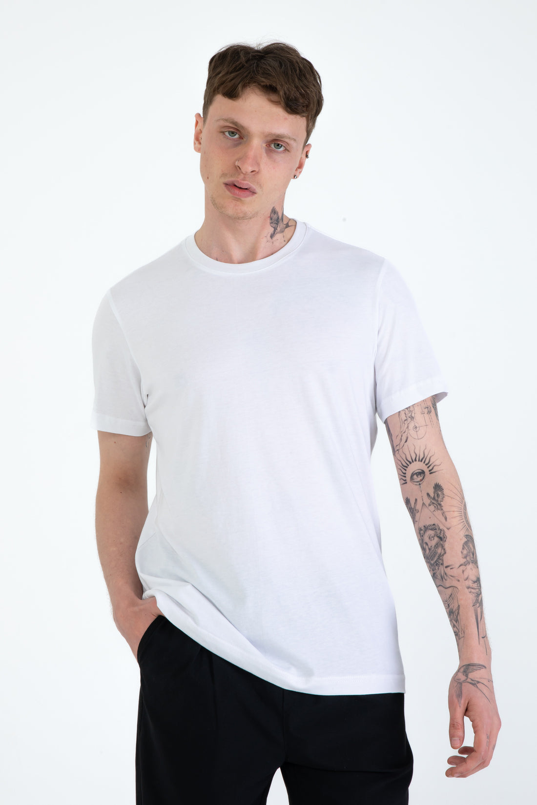 %100 Pamuk Regular Fit Erkek Basic T-shirt, Erkek Sade Tişört