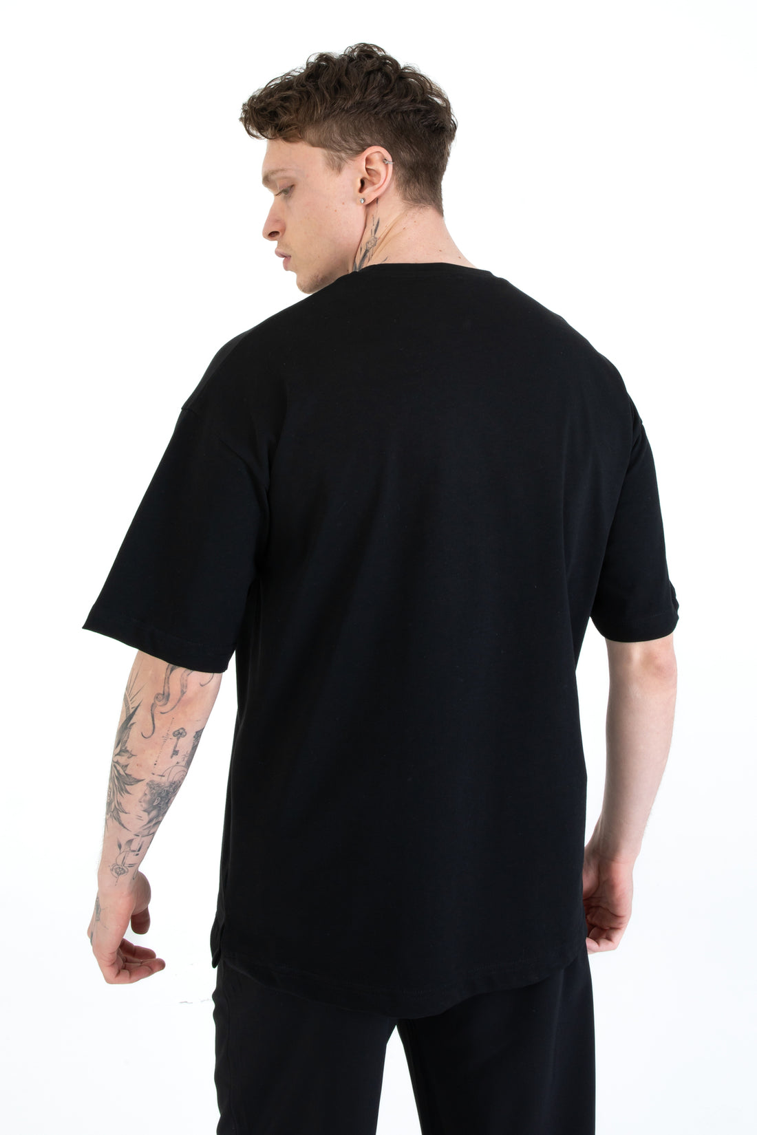 %100 Pamuk Overfit Erkek Basic T-shirt, Erkek Sade Tişört