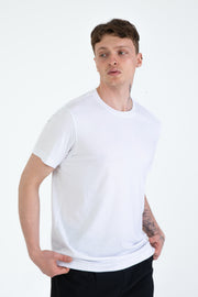 %100 Pamuk Regular Fit Erkek Basic T-shirt, Erkek Sade Tişört | Renk: Beyaz