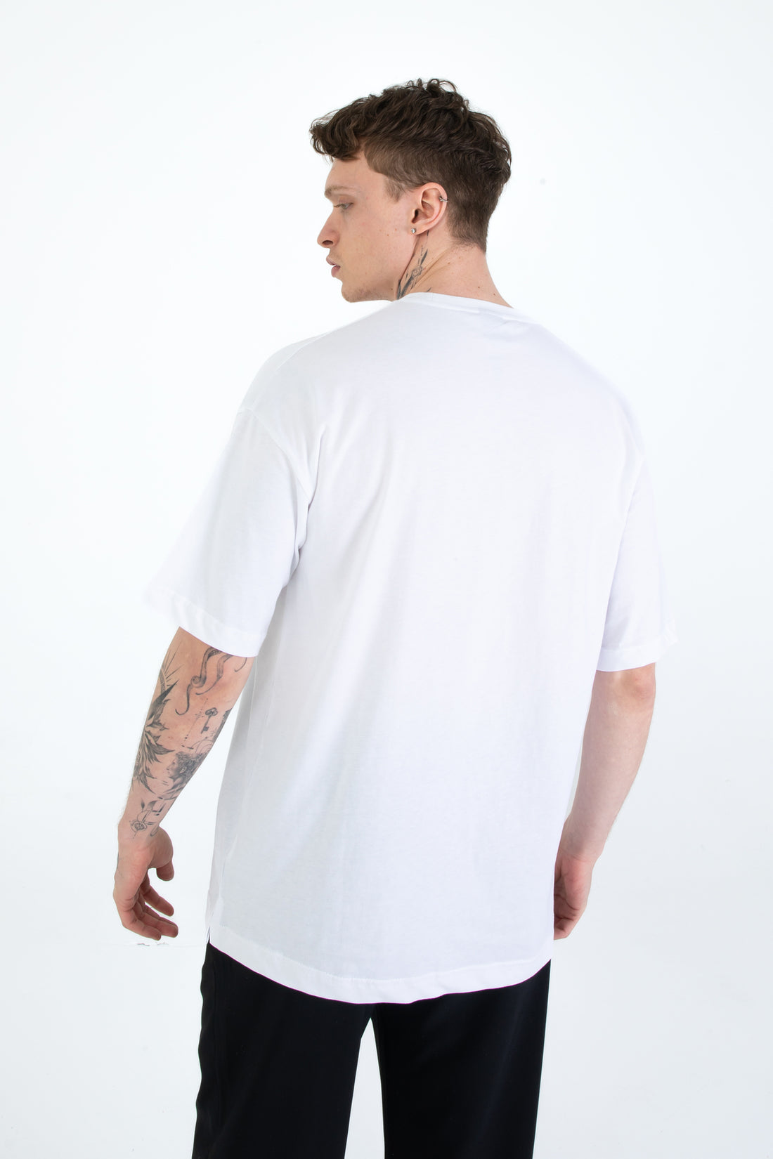 %100 Pamuk Overfit Erkek Basic T-shirt, Erkek Sade Tişört