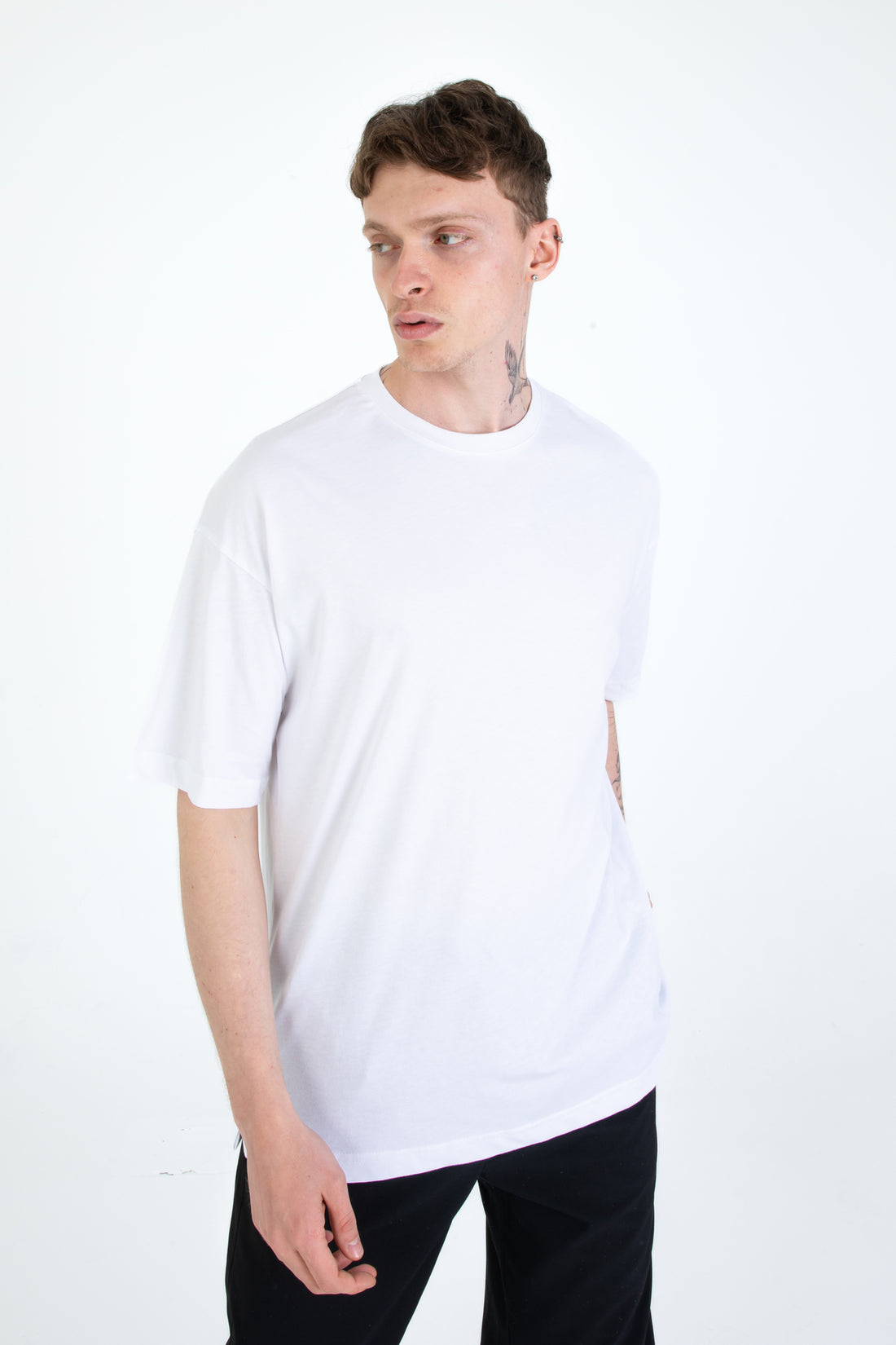%100 Pamuk Overfit Erkek Basic T-shirt, Erkek Sade Tişört