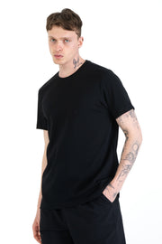 %100 Pamuk Regular Fit Erkek Basic T-shirt, Erkek Sade Tişört | Renk: Siyah