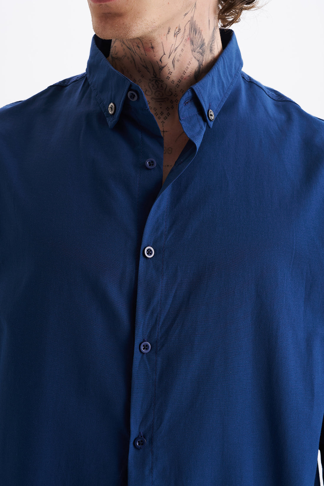 Poplin Kumaş, Rahat Kalıp Düşük Omuz, Erkek Sade Gömlek, Men's Plain Shirt