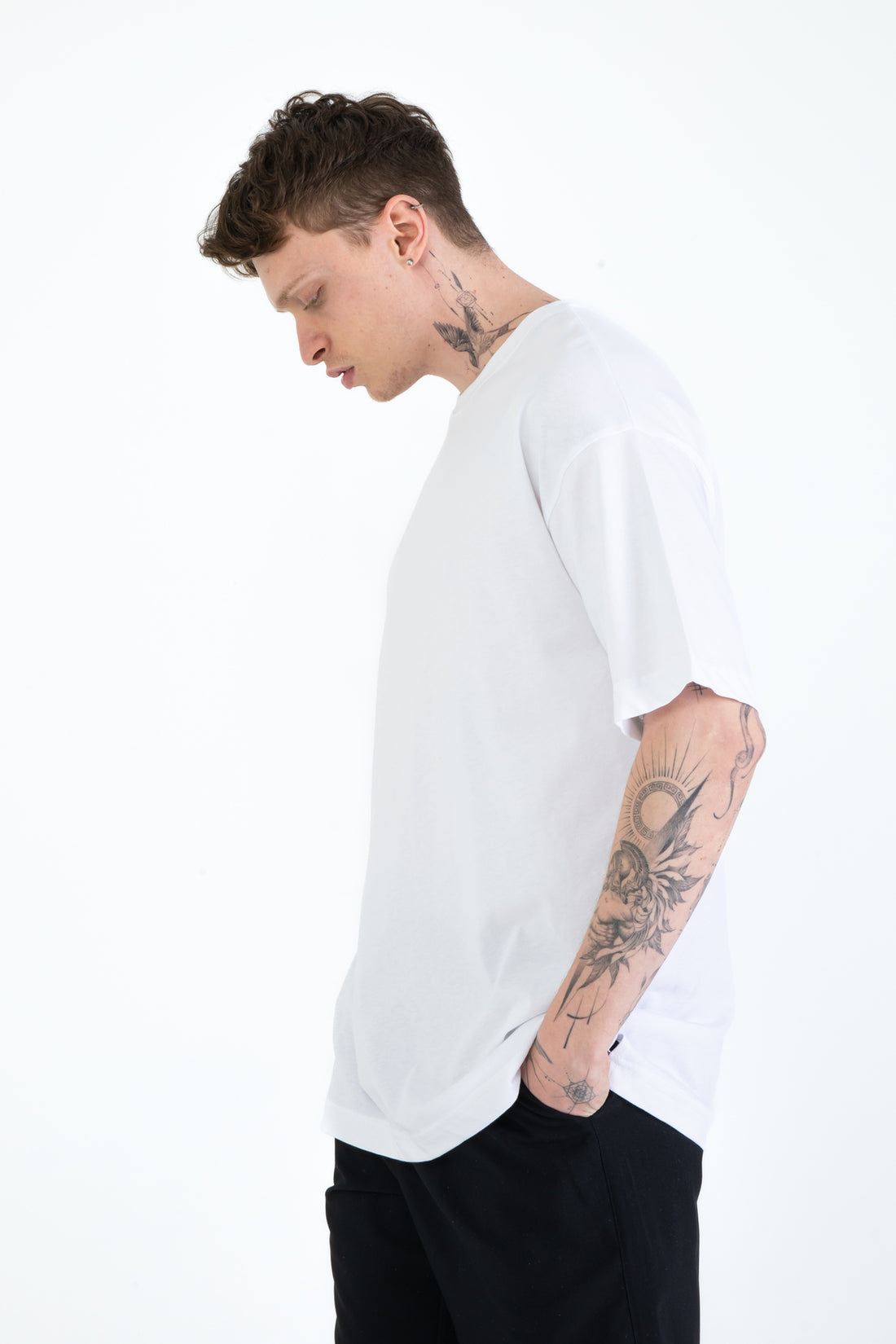 %100 Pamuk Overfit Erkek Basic T-shirt, Erkek Sade Tişört