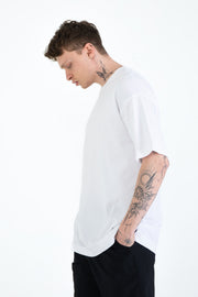 %100 Pamuk Overfit Erkek Basic T-shirt, Erkek Sade Tişört | Renk: Beyaz