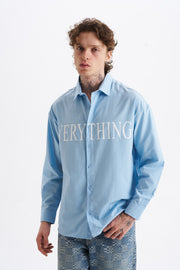 Poplin Kumaş, Rahat Kalıp Düşük Omuz, Erkek EVERYTHING Baskılı Gömlek, Men's Shirt | Renk: Çok Renkli