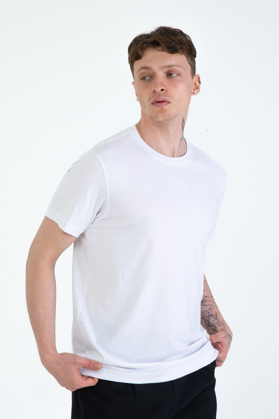 %100 Pamuk Regular Fit Erkek Basic T-shirt, Erkek Sade Tişört